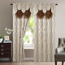 Luxurious Beautiful Curtain Panel Set with Attached Valance And - $35.99