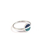 Turquoise Sterling Silver - Space Ring Minimal  - Saturn - $59.76 CAD