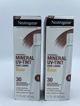 2 Neutrogena Purescreen Mineral UV Tint Face Liquid Sunscreen DEEP Exp. ... - $8.79