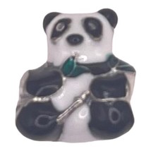 925 sterling silver charm, bead, black, white panda - £9.70 GBP