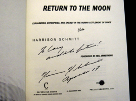 HARRISON SCHMITT APOLLO 17 ASTRONAUT SIGNED AUTO VTG RETURN TO THE MOON ... - £309.60 GBP