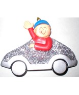 NEW CAR CHRISTMAS PERSONALIZED ORNAMENT BOY IN SILVER CAR GIFT PRESENT - £9.24 GBP