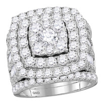 14kt White Gold Round Diamond Bridal Wedding Engagement Ring Band Set 6.00 Ctw - £6,395.76 GBP