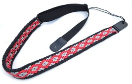 Guitar Strap Adjustable Paracord  2&quot; Wide for Base Acoustic Electric RED GRAY - £15.97 GBP