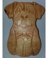 Carved Wood Wall Décor - Dog Wearing Suspenders | Rustic Animal Art - $425.19 MXN