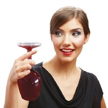 2pcs of Upside Down Wine Glass 375ml Drink Gag Joke Funny Hilarious Tric... - $33.65