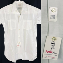 Hathaway AM Burns Vintage Mens White Uniform Shirt sz 15 Large Deadstock w/Tags - £36.88 GBP
