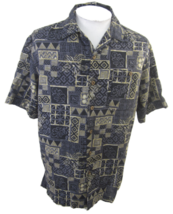 Island Republic Men Hawaiian camp shirt L pit2pit 24 aloha luau tropical tribal  - £14.08 GBP