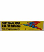 Very Rare Vintage 1982 DC Comics Superman Had Foster Parents Bumper Sticker - $935.81 MXN