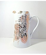 Porcelain Beverage Pitcher - Nicole Miller Home - White &amp; Gold Metallic ... - £20.00 GBP