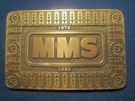 Vintage Brass Belt Buckle MMS 1983 MOUNTAINEER MINE SERVICE Pineville WV... - $16.32