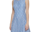 Tommy Hilfiger Women&#39;s Petite Knit Fit &amp; Flare Dress Size 6P Blue Lace D... - $42.06