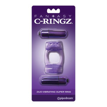 Fantasy C-Ringz Duo-Vibrating Super Ring Purple - $14.08