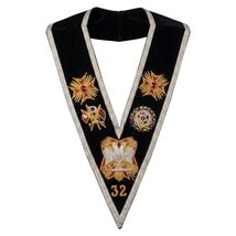 32 Degree Scottish Rite Velvet Collar Fraternal Regalia Embroidered Cere... - $41.99