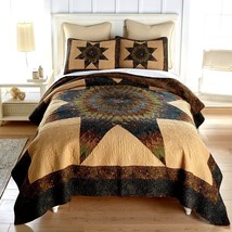 Donna Sharp Forest Star Quilted Cotton Bedding Collection Lodge Pine Cone Brown - £40.26 GBP+