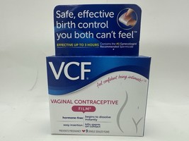 VCF Vaginal Contraceptive Spermicide Film, 9 Ct, Kills Sperm On Contact,... - $14.50
