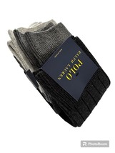 Polo Ralph Lauren Combed Cotton 3 Pack Socks.Asst.Gray.NWT.MSRP$24 - $22.44