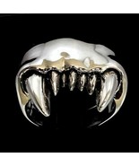 Sterling silver ring Vampire Fang Mouth Big Teeth Horror Demon high poli... - $149.41 CAD