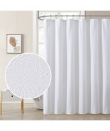 All White Floral 72 in x 72 in Shower Curtain Fabric for Bathroom Solid ... - $12.99