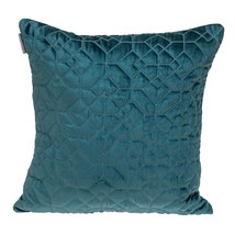 Teal Quilted Velvet Geo Decorative Throw Pillow - $1,961.38 MXN