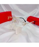 Clear Lens New Cut Lens Sunglasses square Rimless Sunglasses High Quality - $48.50