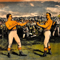 1950 Jake Kilrain John Sullivan Boxing Police Gazette Litho Print Sports... - €30,19 EUR