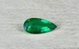 Gsi Certified Natural Zambian Emerald Pear 6.49 Cts Loose Gemstone Ring Pendant - £5,509.40 GBP