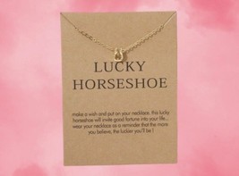 Lucky Horseshoe Good Luck Necklace - Make a Wish Jewellery - £5.86 GBP