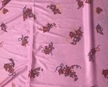 Vtg 1970s Polyester Knit Lycra Fabric Pink bouquet Print  1 1/2 yard 64&quot;... - £21.18 GBP