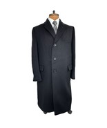 CROMBIE Wool Fabric Black Herringbone Overcoat Mens VTG Shiffer Hillman ... - £179.25 GBP