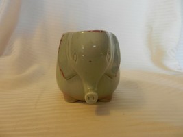 Gray and Burgundy Ceramic Elephant Coffee Cup Mug 4&quot; Tall - $22.50