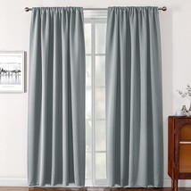 Rutterllow Thermal Insulated Rod Pocket Window Drapes For Bedroom, 2 Panels - £33.95 GBP