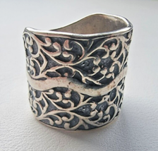 Silpada 925 Sterling Silver Israel Eternal Tree Extra Wide Bade Ring Size 7.25 - £51.57 GBP