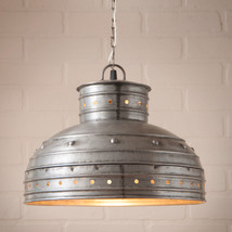 Retro Breakfast Table Pendant Lamp In Antique Polished Tin Finish - £99.08 GBP