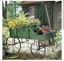 Green Garden Planter Wagon (col) J8 - £140.13 GBP