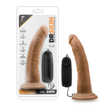 Dr. Skin Dr. Dave 7&quot; Vibrating Cock With Suction Cup Mocha - $597.82 MXN