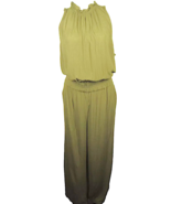 Nordstrom Chelsea28 Women&#39;s Olive Gauze Ruffle Neck Sleeveless Jumpsuit ... - $29.99