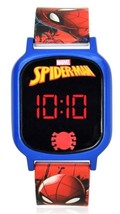 SPIDER-MAN Digital Led Touchscreen Watch w/ Silicone Band &amp; Metal Case Nwt Nib - £9.73 GBP