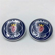 2PCS 50mm For SAAB 9000 900 9-3 Emblem Car Bonnet Front 3D  Sticker Decal Auto A - £79.64 GBP