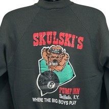 Skulski&#39;s Pump Inn Vintage 90s Sweatshirt Medium Pool Billiards NY Mens Black - £75.86 GBP