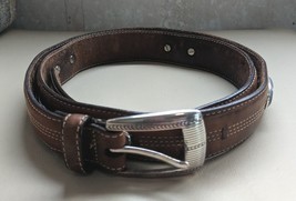 Onyx by Brighton Men&#39;s Belt Brown Leather Fish Concho Size 42&quot;. U7 - £14.00 GBP