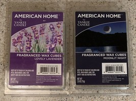 2 Packs American Home by Yankee Candle Moonlit Night &amp; Lovely Lavender Wax Cubes - £4.40 GBP