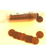 1934 P Lincoln Wheat Cent Roll 50 Coins Very Good To Fine Condition - £3.18 GBP