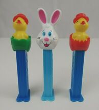 Vintage Lot Of 3 Easter Pez Dispensers Bunny, Chick in Red, &amp; Chick In G... - $8.72
