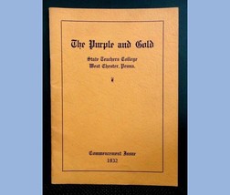 1932 vintage PURPLE &amp; GOLD state teachers college COMMENCEMENT west chester pa - £27.65 GBP
