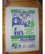 Pull The Pin Poster Silk Screen Kelsey And The Chaos Cedar Lanes March 30th - $1,646.17 MXN