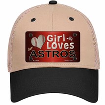 This Girl Loves Her Astros Novelty Khaki Mesh License Plate Hat - £22.38 GBP