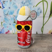 Coca-Cola Plush Can Bean Bag w/ Tag 1997 Stuffed Toy Sunglasses Hat 7&quot; Vintage - $9.50