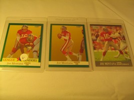 Lot of 3 NFL Football Cards JOE MONTANA 1991 Fleer 408 360 251 [b5b10] - £3.76 GBP