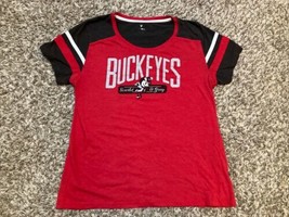 Vintage Ohio State T Shirt Women XL Red OSU Buckeyes Cap Sleeve Top Of The World - $18.69